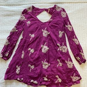 Free People Pink Dress/Tunic with Embroidery